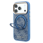Custodia MagSafe per iPhone 18 Pro Guess 4G Ring Stand - Blu