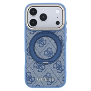 Custodia MagSafe per iPhone 18 Pro Guess 4G Ring Stand - Blu