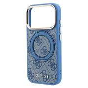 Custodia MagSafe per iPhone 18 Pro Guess 4G Ring Stand - Blu