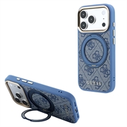 Custodia MagSafe per iPhone 18 Pro Guess 4G Ring Stand - Blu