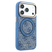 Custodia MagSafe per iPhone 18 Pro Guess 4G Ring Stand - Blu