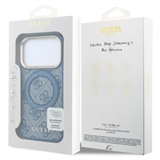 Custodia MagSafe per iPhone 18 Pro Guess 4G Ring Stand - Blu