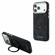 Custodia MagSafe per iPhone 18 Pro Max Guess 4G Ring Stand - Nera