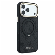 Custodia MagSafe per iPhone 18 Pro Max Guess 4G Ring Stand - Nera