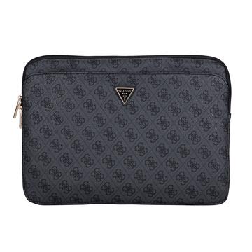 Custodia per computer portatile Guess 4G con tasca a cerniera e logo a triangolo - 14" - Nera