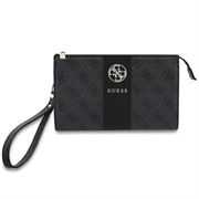 Borsa porta cellulare Guess 4G con logo 4G rotondo e strisce con loghi classici - Nero