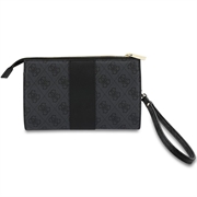 Borsa porta cellulare Guess 4G con logo 4G rotondo e strisce con loghi classici - Nero