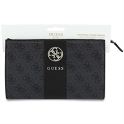 Borsa porta cellulare Guess 4G con logo 4G rotondo e strisce con loghi classici - Nero
