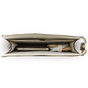 Borsa porta cellulare Guess 4G con logo 4G rotondo e strisce con loghi classici - Marrone