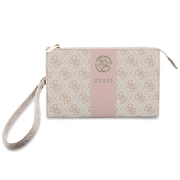 Borsa porta cellulare Guess 4G con logo 4G rotondo e strisce con loghi classici - Rosa