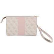 Borsa porta cellulare Guess 4G con logo 4G rotondo e strisce con loghi classici - Rosa