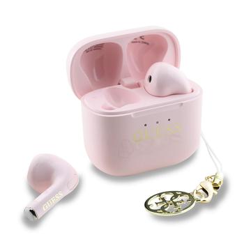 Auricolari Guess Charm True Wireless con effetto lucido e stampa del logo classico