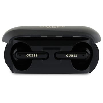 Cuffie wireless con custodia di ricarica Guess Elongated Metallic Printed Logo - Nero