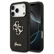 Custodia Guess Fixed Glitter 4G Metal Logo per iPhone 18 Pro Max - Nera