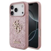 Custodia Guess Fixed Glitter 4G Metal Logo per iPhone 18 Pro - Rosa