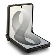 Custodia Samsung Galaxy Z Flip8 Guess Magnetic Ring Stand Grained Classic Logo - Compatibile con MagSafe - Beige