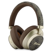 Auricolari wireless Guess PU 4G Gold Script Metal Logo ENC - Marroni