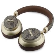 Auricolari wireless Guess PU 4G Gold Script Metal Logo ENC - Marroni
