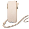 Guess Saffiano Script Logo Custodia Universale con Tracolla - L - Oro
