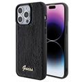 Custodia Guess Sequin Script Logo per iPhone 15 Pro Max - Nera
