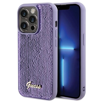 Custodia Guess Sequin Script Logo per iPhone 15 Pro Max - Viola
