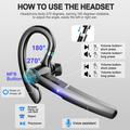 H03 Auricolare Bluetooth con gancio auricolare rotante e sensore tattile - Nero
