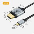 Cavo da USB-C a HDMI HD023 - 1.8m, 4K, 60Hz - Nero