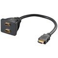 Adattatore HDMI / 2x HDMI con Contatti placcati in oro - 10cm