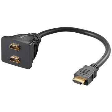Adattatore HDMI / 2x HDMI con Contatti placcati in oro - 10cm