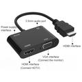 Adattatore da HDMI a HDMI e VGA con porta micro USB per alimentazione e jack audio da 3.5mm