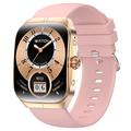 Orologio intelligente HK80 con schermo curvo AMOLED, chiamate Bluetooth, monitor della salute e NFC - Oro