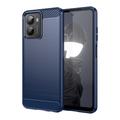 Custodia in TPU spazzolato per HMD Fusion - Fibra di Carbonio - Blu