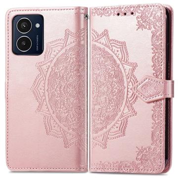 Custodia a portafoglio per HMD Pulse Pro serie Mandala - Rosa Oro