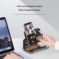 HT-568 Caricabatterie wireless magnetico 3 in 1 con sveglia e lampada da scrivania - Nero