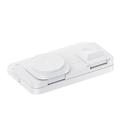 HT-568 Caricabatterie wireless magnetico 3 in 1 con sveglia e lampada da scrivania - Bianco