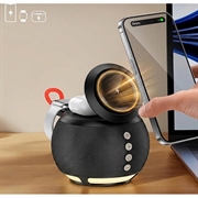 HT-571 Caricabatterie wireless magnetico 5 in 1 con altoparlante Bluetooth e luce notturna - Nero