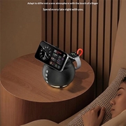 HT-571 Caricabatterie wireless magnetico 5 in 1 con altoparlante Bluetooth e luce notturna - Nero