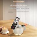 HT-571 Caricabatterie wireless magnetico 5 in 1 con altoparlante Bluetooth e luce notturna - Bianco