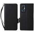 Custodia a portafoglio con chiusura magnetica per HTC U24 Pro - Nera