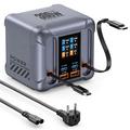 HW866: stazione di ricarica da tavolo GaN da 300W con display LCD e 2 cavi USB-C retrattili