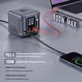 HW866: stazione di ricarica da tavolo GaN da 300W con display LCD e 2 cavi USB-C retrattili