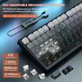Tastiera meccanica HXSJ X81 a 81 tasti con tripla modalità - Nera
