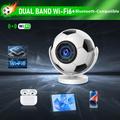 Proiettore portatile HY300F a forma di pallone da calcio - WiFi 6, Android 14 - Bianco / Nero