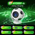 Proiettore portatile HY300F a forma di pallone da calcio - WiFi 6, Android 14 - Bianco / Nero
