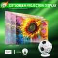 Proiettore portatile HY300F a forma di pallone da calcio - WiFi 6, Android 14 - Bianco / Nero