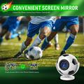 Proiettore portatile HY300F a forma di pallone da calcio - WiFi 6, Android 14 - Bianco / Nero