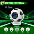 Proiettore portatile HY300F a forma di pallone da calcio - WiFi 6, Android 14 - Bianco / Nero