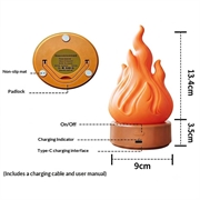 Lampada da notte a LED con effetto fiamma HZ-K03A con timer - Arancione