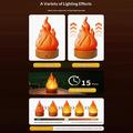 Lampada da notte a LED con effetto fiamma HZ-K03A con timer - Arancione