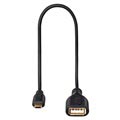 Cavo Adatttore Hama Flexi-Slim MicroUSB OTG - 0.15m - Nero